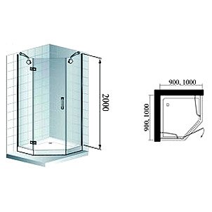 Душевой уголок Timo BY-839 (90 см), с поддоном 