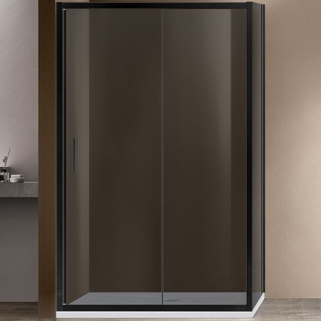 Душевой уголок Vincea Garda 120х90 VSR-1G9012CGB профиль Черный стекло тонированное 
