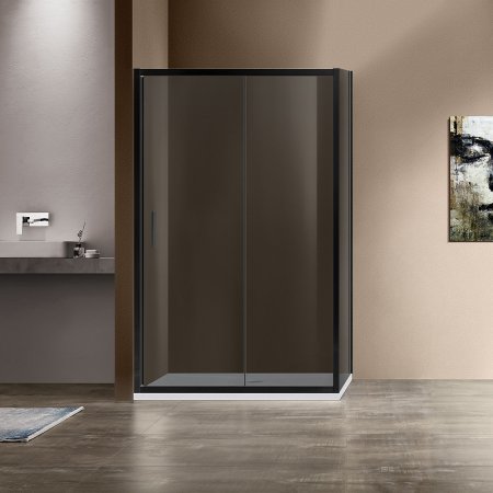 Душевой уголок Vincea Garda 120х90 VSR-1G9012CGB профиль Черный стекло тонированное 