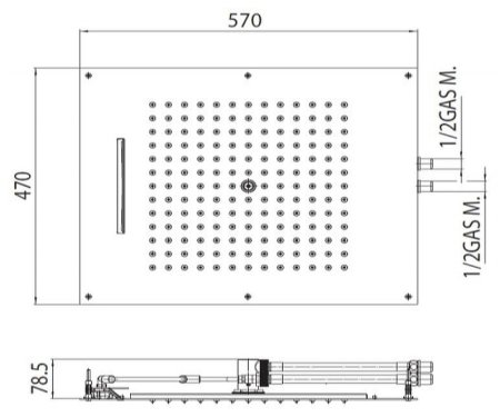 Верхний душ Bossini Dream 2 H38925.073 Черный матовый 