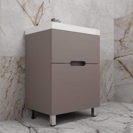 Тумба напольная Style Line "Матис 80" под ASTI 80 (2 ящика), ТАУП ТЁМНЫЙ, ЭМАЛЬ 