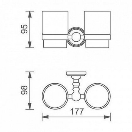 Стакан Aquanet 4684D золото двойной 