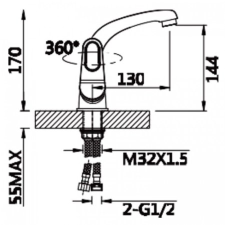Cмеситель для раковины ViEiR V023512 Хром 