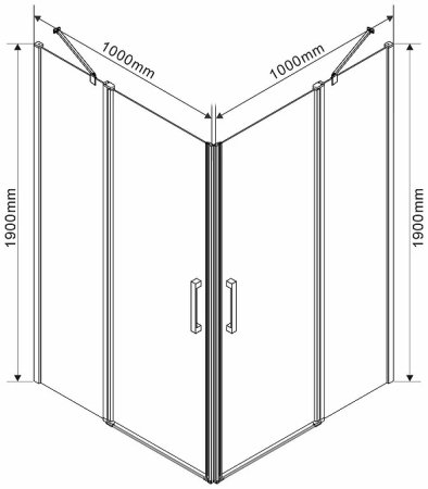 Душевой уголок Vincea Orta 100х100 VSS-1O1010CL профиль Хром стекло прозрачное 
