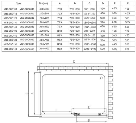 Душевой уголок Vincea Soft 130x80 VSR-3SO8013CL профиль Хром стекло прозрачное 