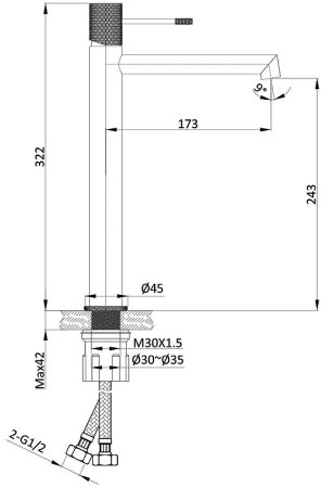 Смеситель для раковины Vincea Desire VBF-1D2CH Хром 
