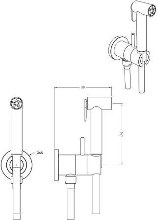 Гигиенический душ со смесителем Graffio Stella KSPAT101-07RS Брашированная медь 