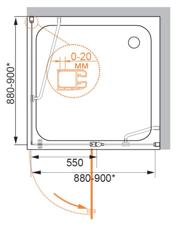 Душевой уголок Cezares Elena A12 90 C Cr 