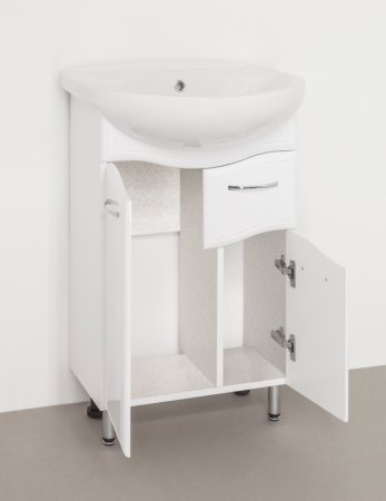 Тумба под раковину Style Line Эко Волна 11 Антик 55 Белый глянец 