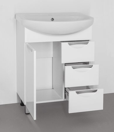 Тумба под раковину Style Line Жасмин 65 Белый глянец 