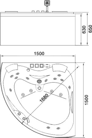 Акриловая ванна Orans OLS-BT6012X 150x150 см 