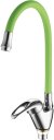 Смеситель для кухни с гибким изливом FASHUN A4403+A7251, хром/зеленый 
