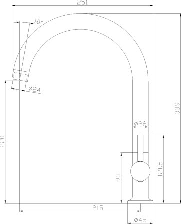 Смеситель для кухонной мойки Rossinka X25-23U 