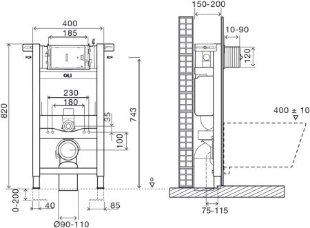 Система инсталляции для унитазов OLI Expert Evo/Speed пневматика 