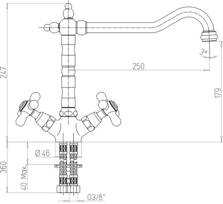 Смеситель для кухни Paini Monaco 08CR570BLMKM Хром 