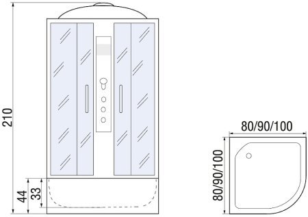 Душевая кабина River Desna 90x90 MT 10000002157 с поддоном 