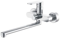 Смеситель однорычажный для ванны длинный излив HAIBA HB22590 хром