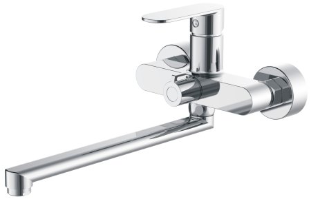 Смеситель однорычажный для ванны длинный излив HAIBA HB22590 хром 