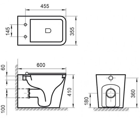 Унитаз BelBagno Ardente-R BB003CBR приставной без сиденья 