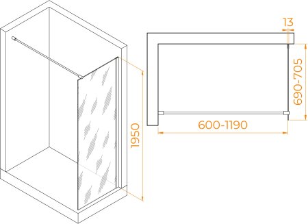 Душевая перегородка RGW WA-010B 700 