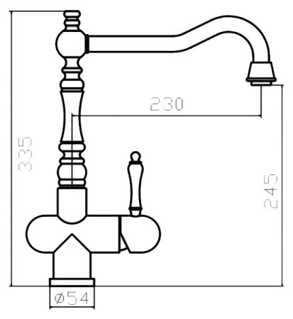 Смеситель для кухонной мойки Zorg Inox Diva 