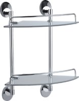 Полка стеклянная 2-ярусная с круглыми ножками HAIBA HB1607-2