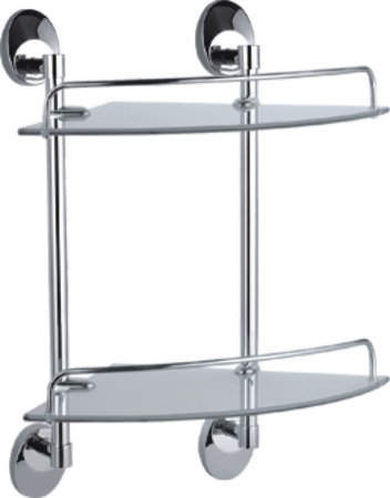 Полка стеклянная 2-ярусная с круглыми ножками HAIBA HB1607-2 