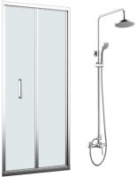 Душевая дверь в нишу WasserKRAFT Weser 78F04 90 см с душевой стойкой и смесителем