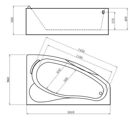 Акриловая ванна Gemy G9046 O R 