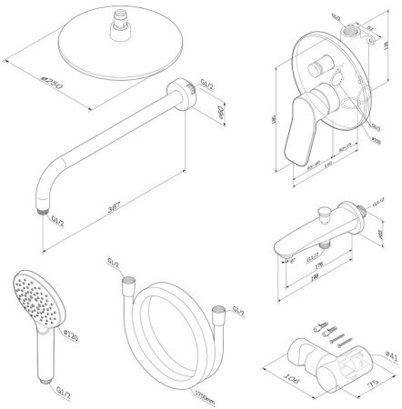 Душевая система AM.PM X-Joy FB85A10010 Хром 