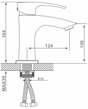 Смеситель для раковины Gappo G07-6 G1007-66 Черный матовый 