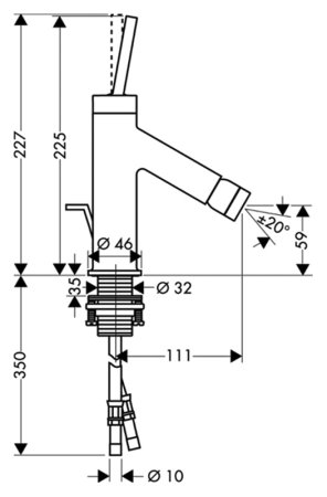 Смеситель Axor Starck 10211000 для биде 