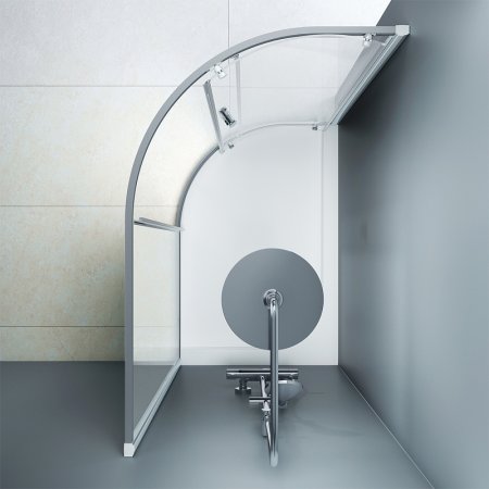 Душевой уголок AM.PM Like Solo Slide 120х80 W83G-302U120CT64 профиль Хром матовый стекло прозрачное 