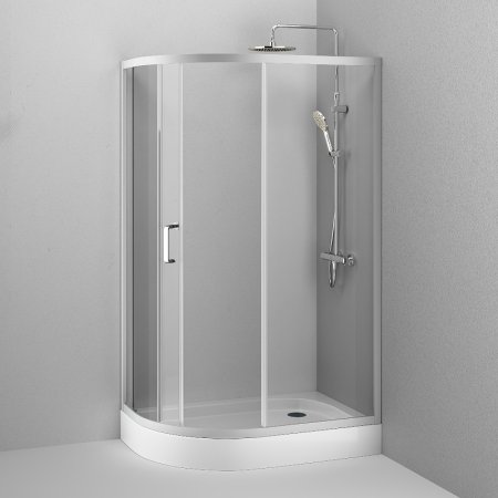 Душевой уголок AM.PM Like Solo Slide 120х80 W83G-302U120CT64 профиль Хром матовый стекло прозрачное 