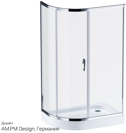 Душевой уголок AM.PM Like Solo Slide 120х80 W83G-302U120CT64 профиль Хром матовый стекло прозрачное 
