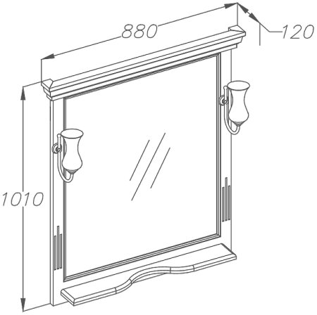 Зеркало Opadiris Риспекто 85 00-00005907 Слоновая кость 