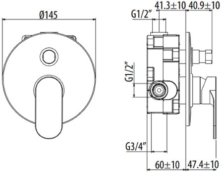 Смеситель для душа Gattoni H2Omix7000 7003470C0.CH Хром 