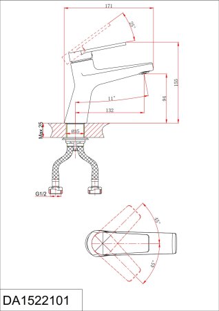 Смеситель DK для раковины Bayern.Fürth (DA1522101) 