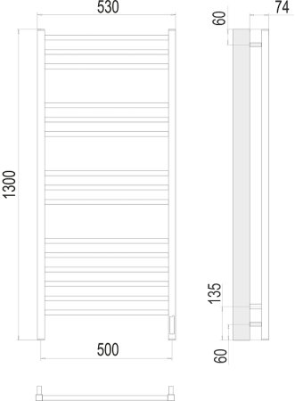 Электрический полотенцесушитель Terminus Ватикан П15 500x1300 R 4670078526212 Хром 