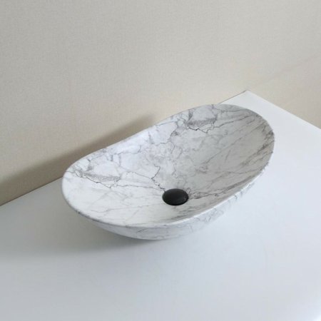 Раковина-чаша CeramaLux 63 1575 Белый мрамор 