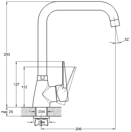 Смеситель для кухни G-Lauf ZOP4-A045 Хром 