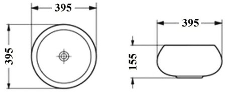 Раковина-чаша Bond 39 S52-390 Белая глянцевая 