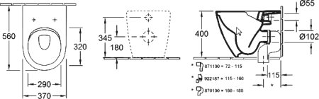 Унитаз приставной Villeroy & Boch Subway 2.0 альпийский белый 