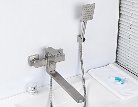 Смеситель для ванны Frap H802 F22802 универсальный Нержавеющая сталь 