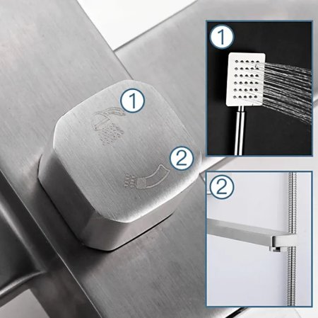 Смеситель для ванны Frap H802 F22802 универсальный Нержавеющая сталь 