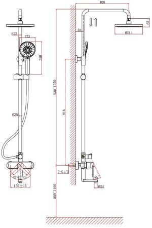 Душевая система D&K Bayern Furth DA1523701B18 Хром 