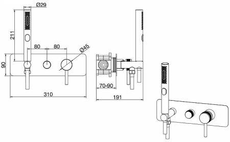 Смеситель для душа Allen Brau Priority 5.31009-31 Черный матовый 