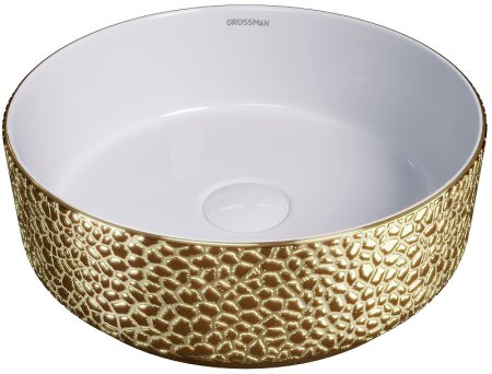 Раковина-чаша Grossman Color 35 GR-5010GWL Золото Белая 