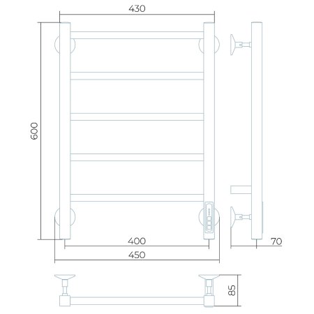 Полотенцесушитель электрический Larusso Феличия П5 40х60 