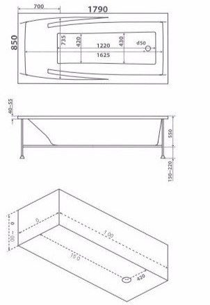Акриловая ванна Bas Эвита 180х85 